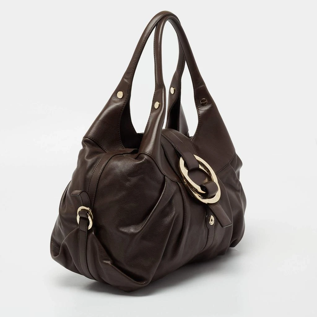 商品[二手商品] BVLGARI|Bvlgari Dark Brown Leather Chandra Hobo,价格¥2392,第3张图片详细描述