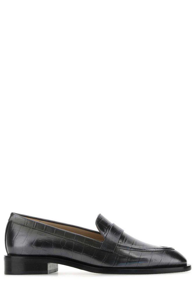 Stuart Weitzman Palmer Embossed Block Heel Loafers商品第1张图片规格展示