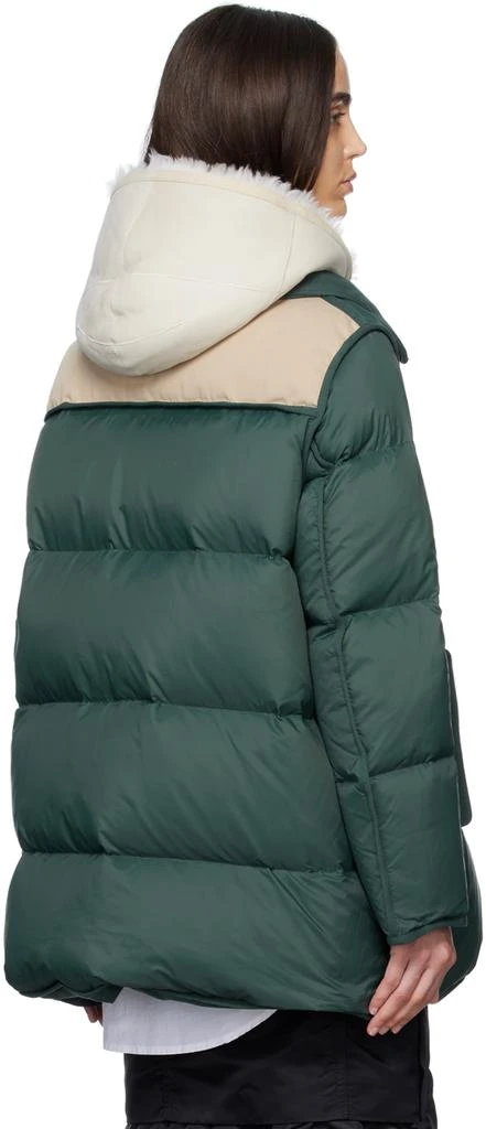 商品Yves Salomon|Green & Beige A-Line Down Jacket,价格¥4623,第3张图片详细描述