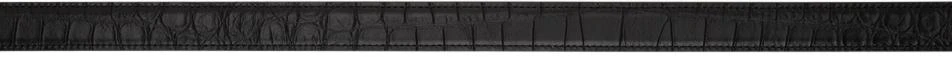 商品Yves Saint Laurent|Black Croc-Embossed Monogram Belt,价格¥3991,第2张图片详细描述