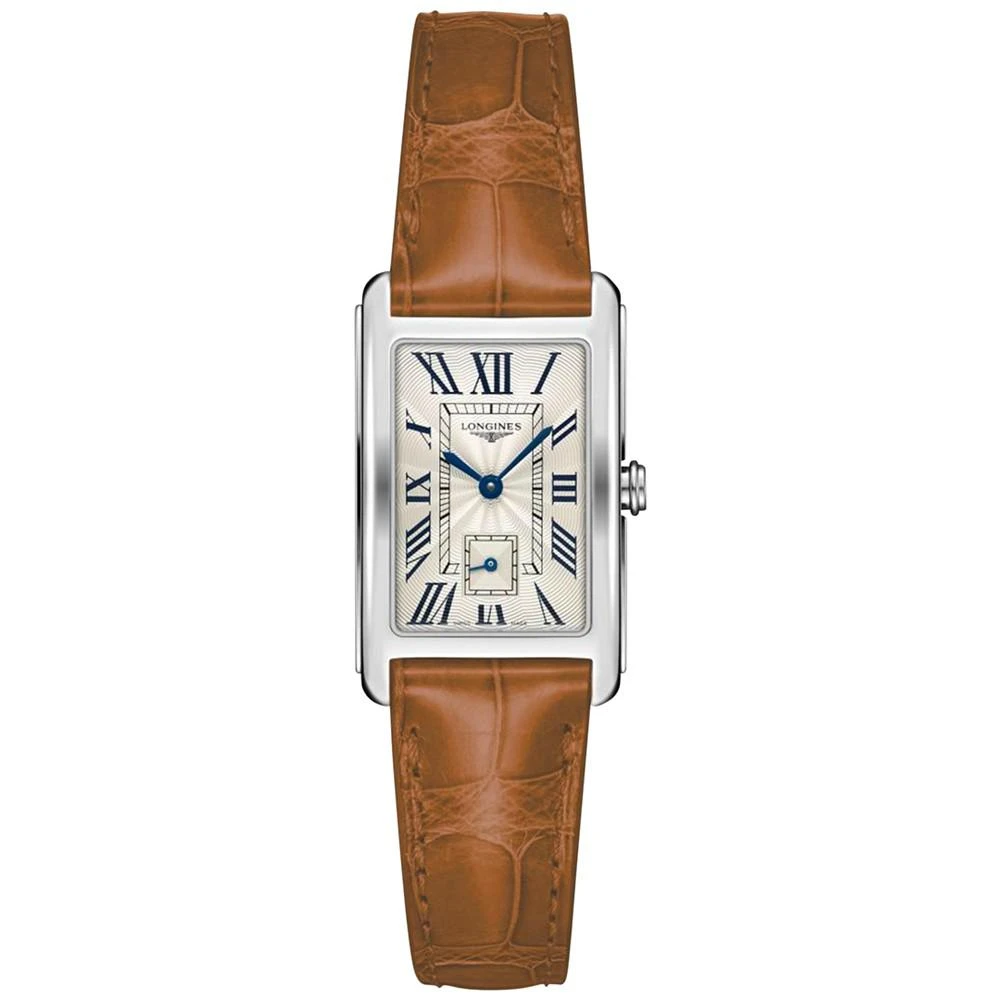 商品Longines|Women's Swiss DolceVita Brown Leather Strap Watch 23x37mm,价格¥10103,第1张图片