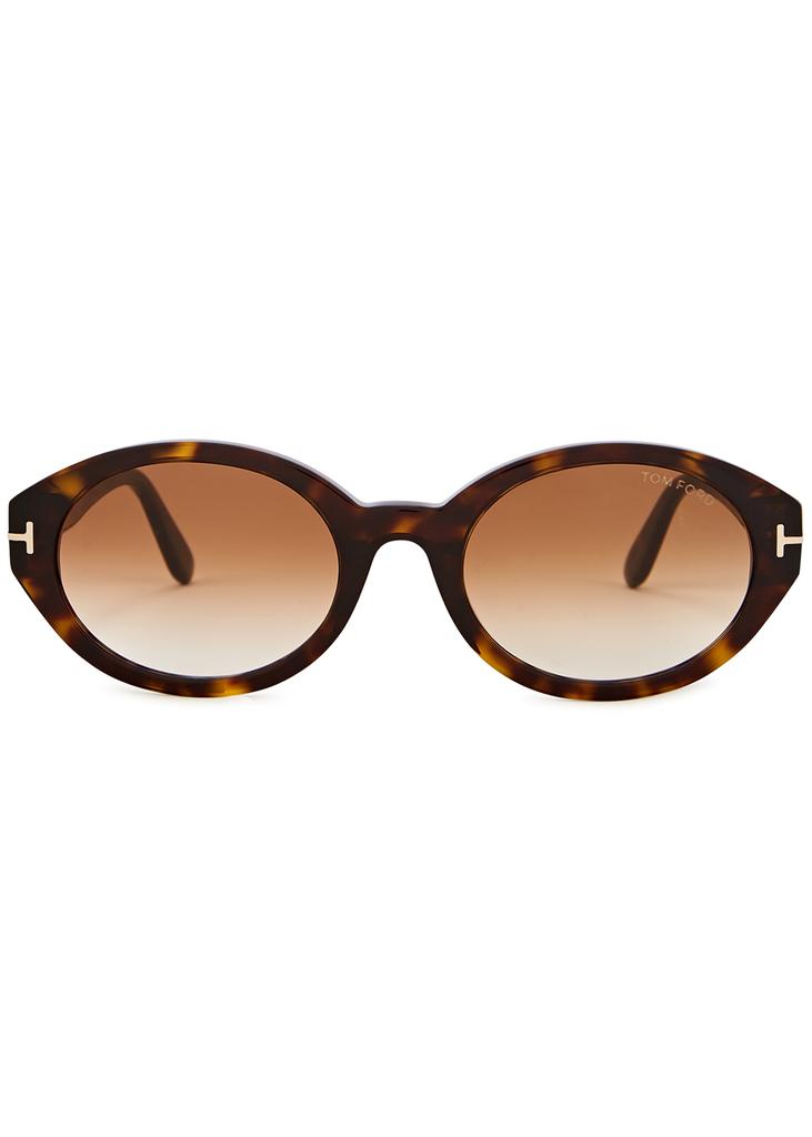 Genevieve-02 tortoiseshell oval-frame sunglasses商品第2张图片规格展示