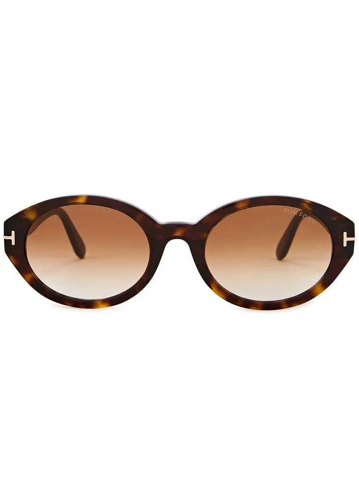 商品Tom Ford|Genevieve-02 tortoiseshell oval-frame sunglasses,价格¥1329,第2张图片详细描述