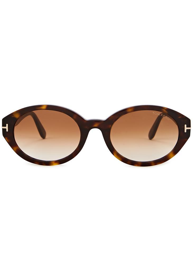 商品Tom Ford|Genevieve-02 tortoiseshell oval-frame sunglasses,价格¥2258,第4张图片详细描述