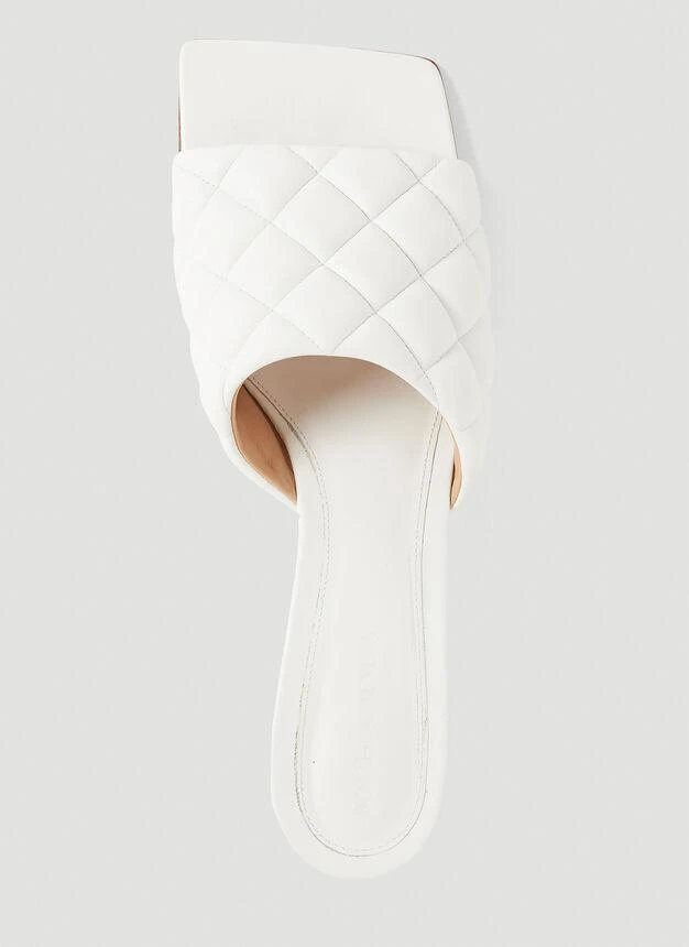 Padded Kitten Heel Mules in White 商品