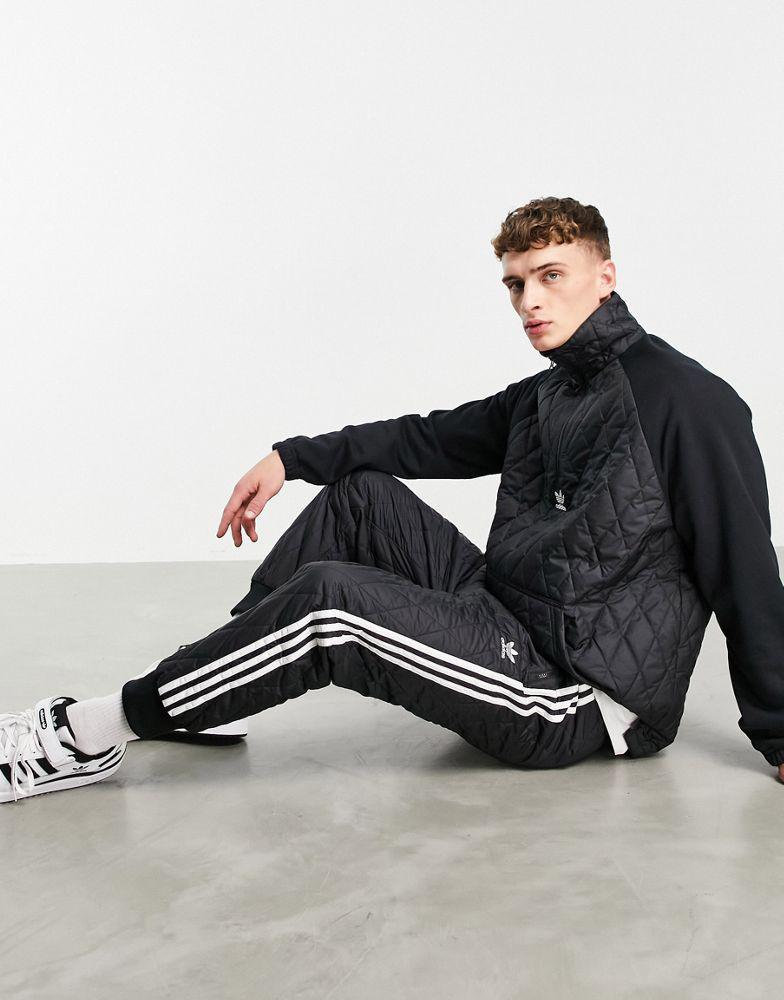 商品Adidas|adidas Originals adicolor three stripe quilted track pants in black,价格¥286,第4张图片详细描述
