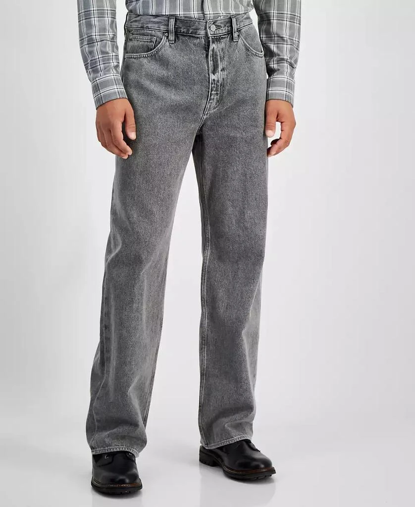 商品Michael Kors|Men's Gray Arden Straight-Fit Wide-Leg Jeans,价格¥515,第3张图片详细描述