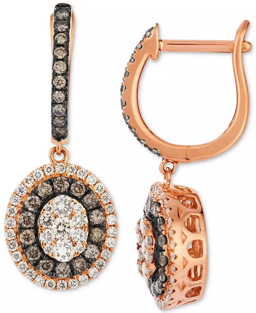 商品Le Vian|Chocolate Diamond & Nude Diamond Drop Earrings (1 ct. t.w.) in 14k Strawberry Gold,价格¥19988,第2张图片详细描述