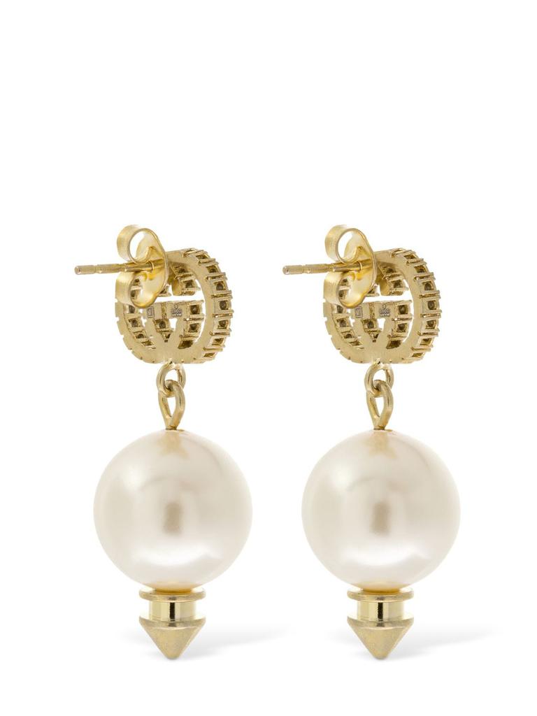 Gg Imitation Pearl Pendant Earrings商品第3张图片规格展示