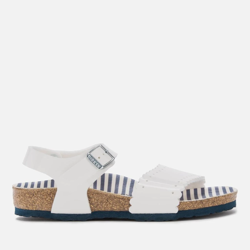 商品Birkenstock|Birkenstock Kids' Risa Slim Fit Patent 凉拖 - Nautical Stripes White,价格¥430,第1张图片