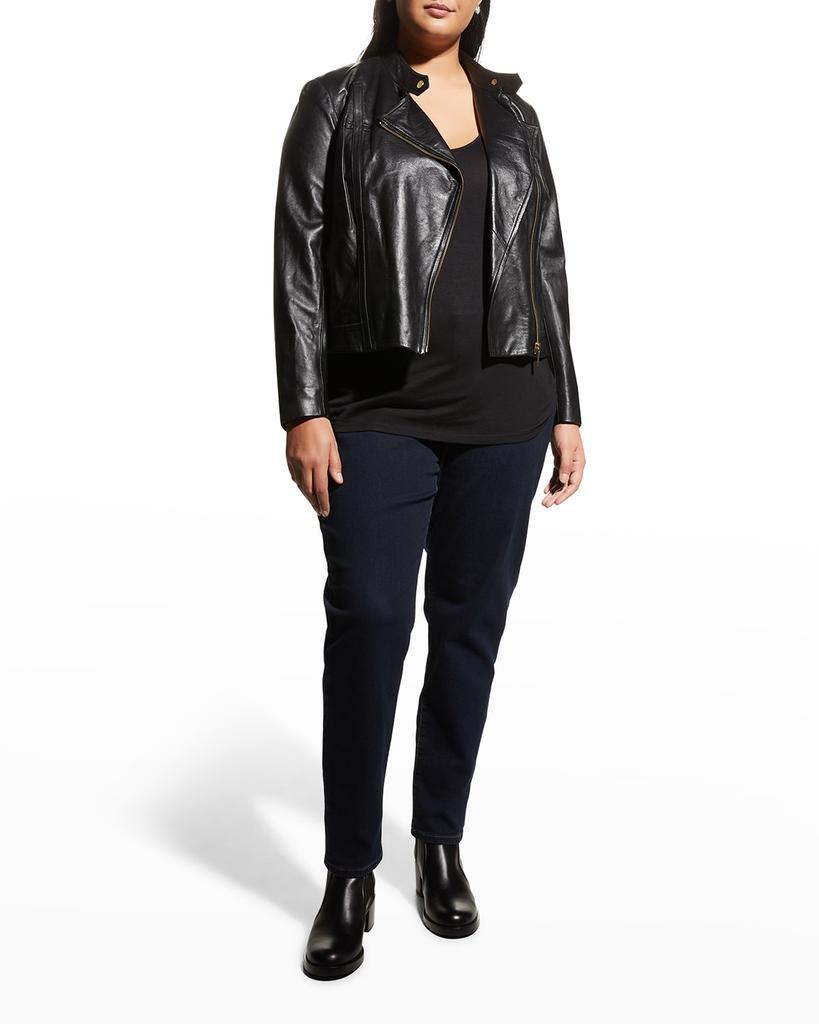 商品Michael Kors|Plus Size Leather Moto Jacket,价格¥1937,第5张图片详细描述