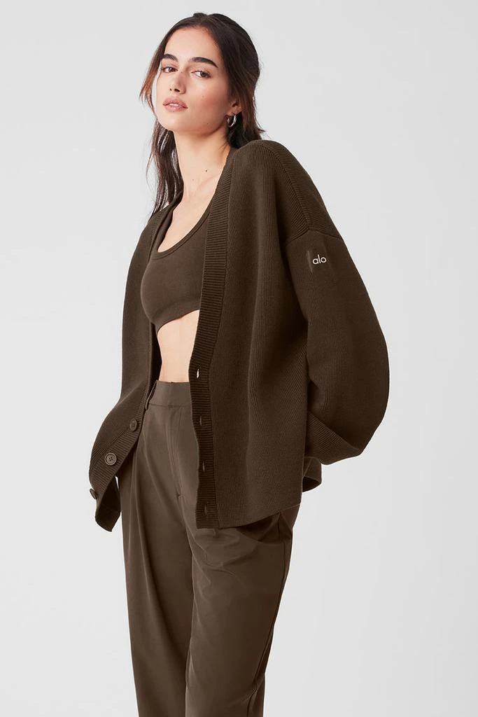商品Alo|Scholar Cardigan Sweater - Black,价格¥1509,第3张图片详细描述