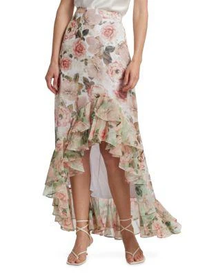 商品Alice + Olivia|Braylee High Low Floral Skirt,价格¥1572,第1张图片