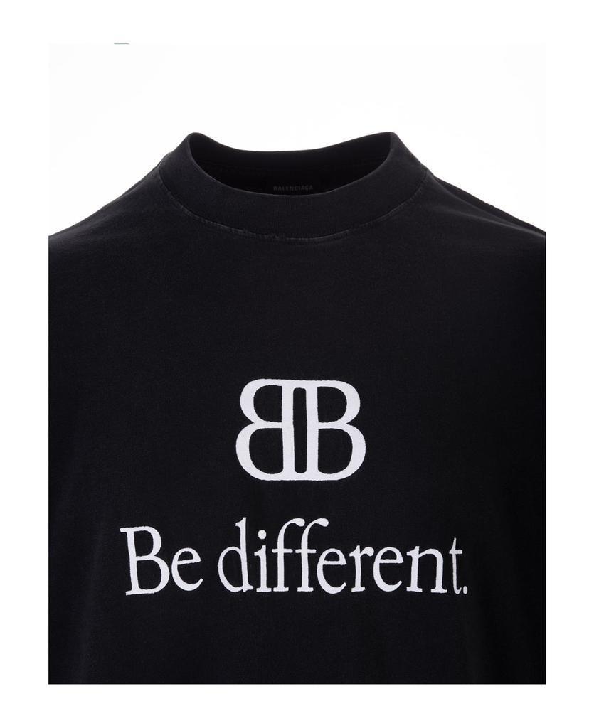 商品Balenciaga|Man Bb Be Different Large Fit T-shirt In Black,价格¥3694,第5张图片详细描述