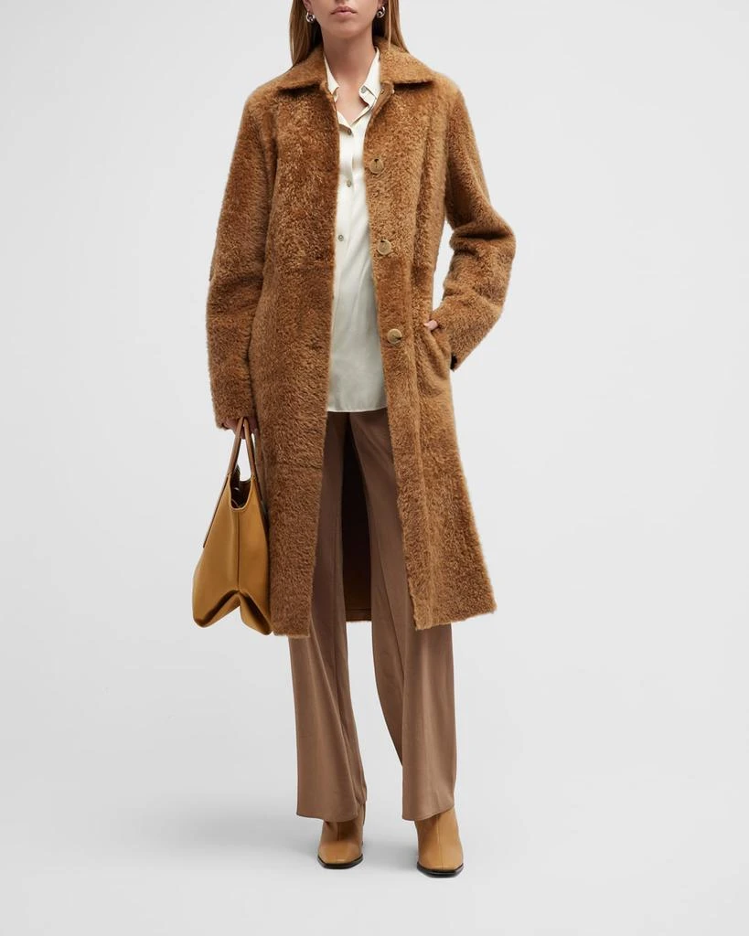 商品Vince|Long Belted Shearling Coat,价格¥38677,第3张图片详细描述