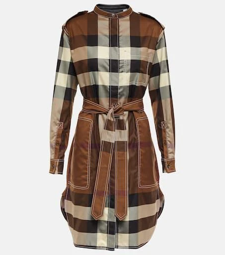 商品Burberry|Vintage Check棉质斜纹布衬衫式连衣裙,价格¥9482,第1张图片