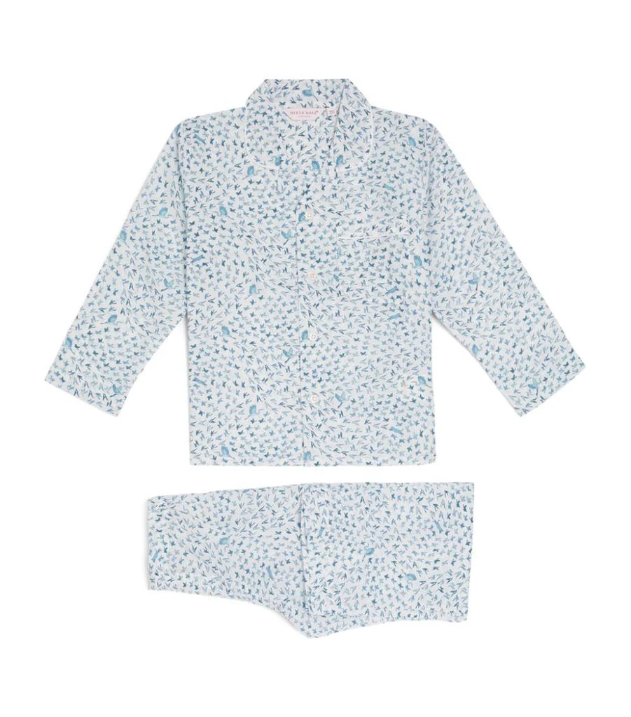 商品Derek Rose Kids|Cotton Bird Print Pyjamas (3-16 Years),价格¥1062,第1张图片