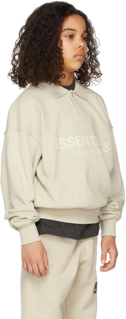 商品Essentials|Kids Beige Logo Long Sleeve Polo,价格¥347,第3张图片详细描述