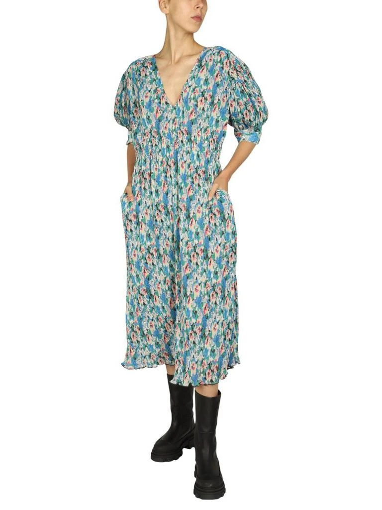 商品Ganni|Ganni Floral Printed V-Neck Midi Dress,价格¥2493,第3张图片详细描述