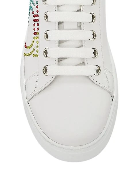 商品Salvatore Ferragamo|Pierre Logo Studded Leather Sneakers,价格¥3120,第4张图片详细描述