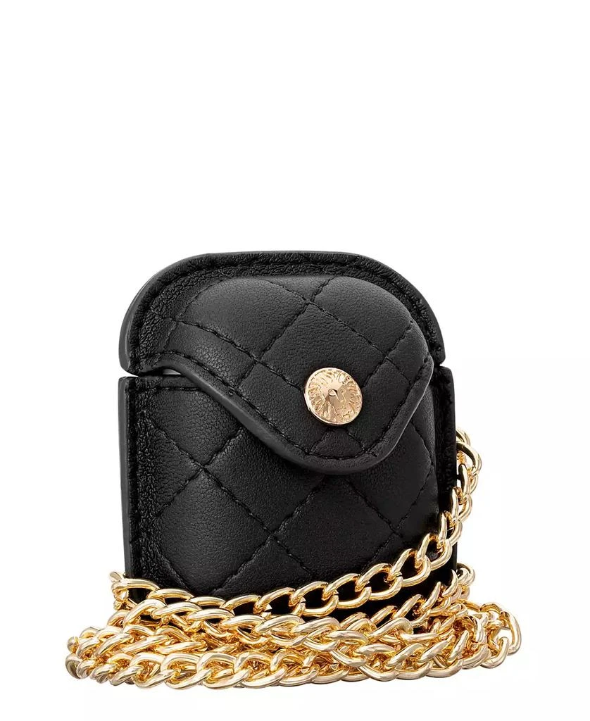 商品Anne Klein|Women's Black Faux Leather Quilted Case with Crossbody Chain designed for AirPods®,价格¥338,第2张图片详细描述