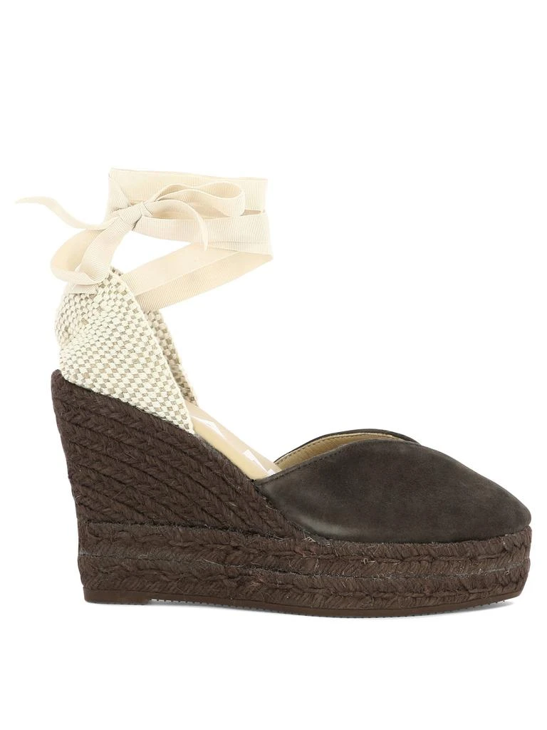 商品MANEBÍ|Heart-Shaped Wedge Espadrilles Brown,价格¥630,第1张图片