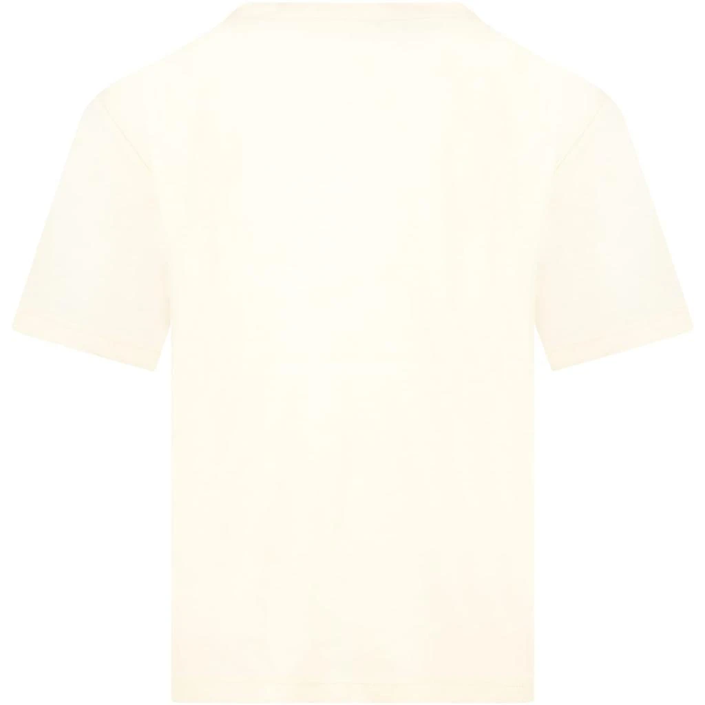 商品Gucci|Gucci Ivory T-shirt For Boy With Yellow Logo,价格¥1464,第2张图片详细描述