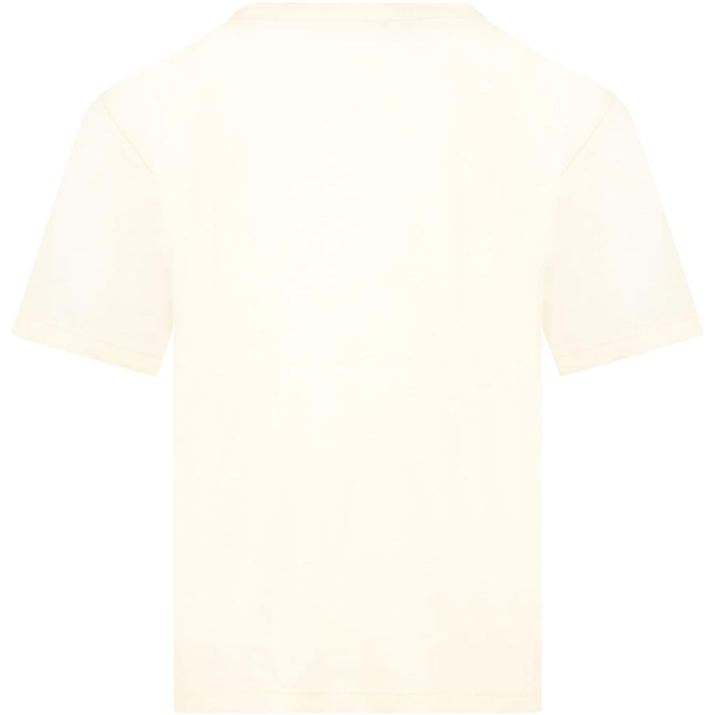 商品Gucci|Gucci Ivory T-shirt For Boy With Yellow Logo,价格¥1285,第4张图片详细描述