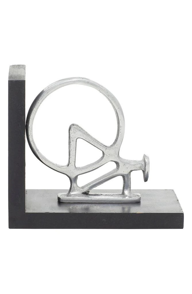 商品WILLOW ROW|Silvertone Wood Transportation Bookend - Set of 2,价格¥264,第3张图片详细描述