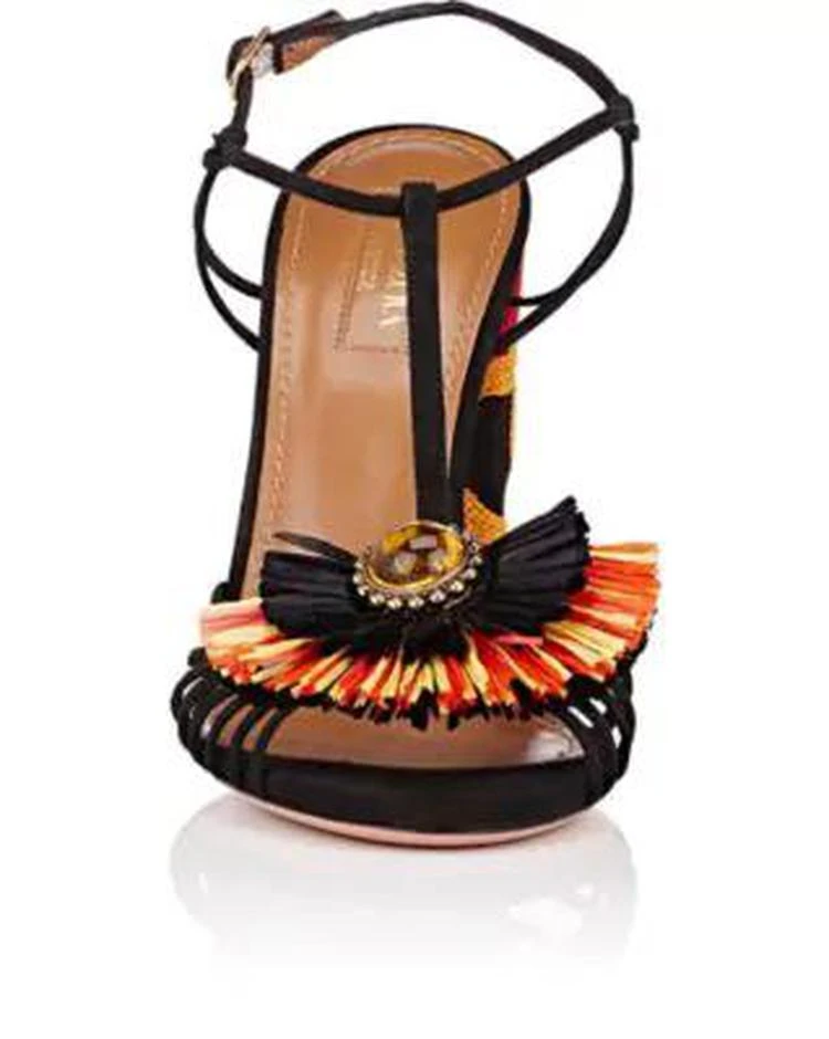 商品Aquazzura|Samba Suede T-Strap Sandals,价格¥2745,第4张图片详细描述