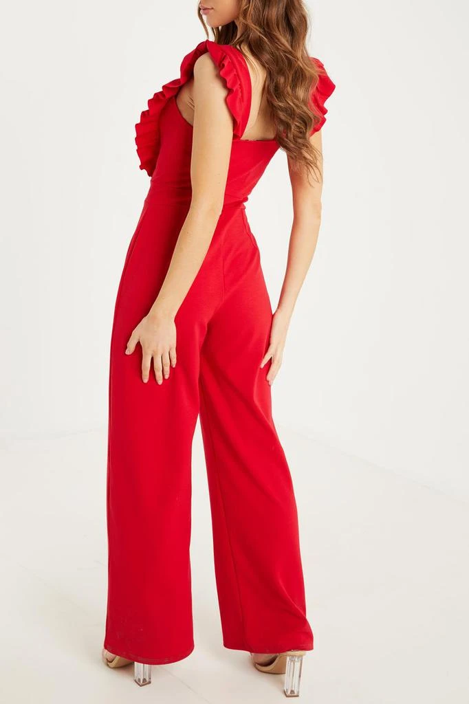 商品QUIZ|Chiffon Front Frill Jumpsuit,价格¥76,第3张图片详细描述