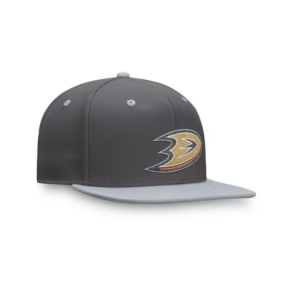 商品Fanatics|Men's Branded Charcoal Anaheim Ducks Authentic Pro Home Ice Snapback Hat,价格¥258,第3张图片详细描述