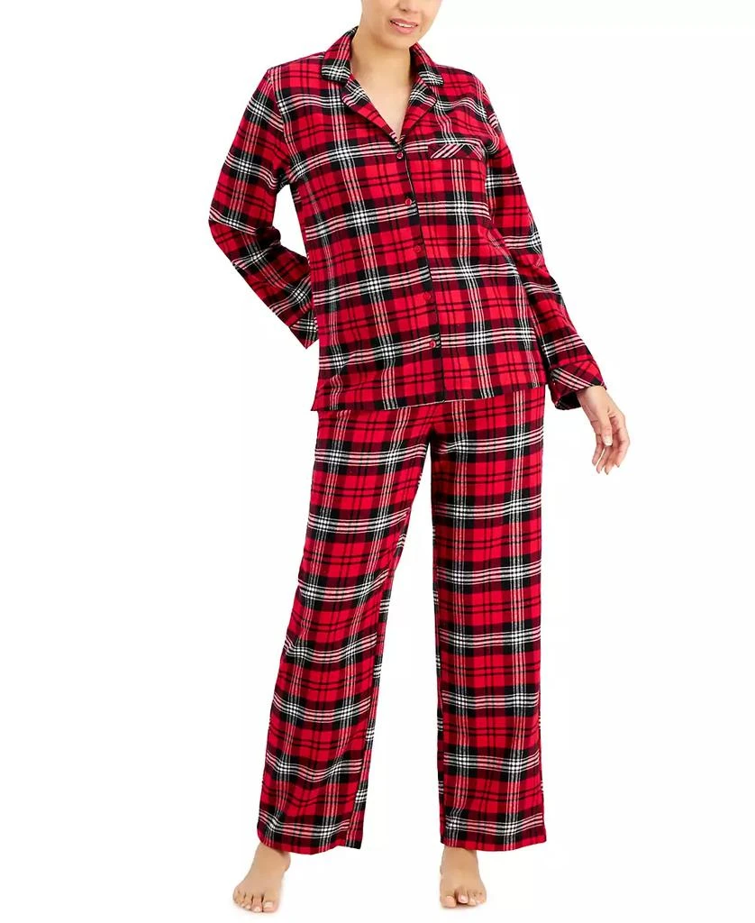 商品Charter Club|Printed Cotton Flannel Packaged Pajama Set, Created for Macy's,价格¥118,第1张图片