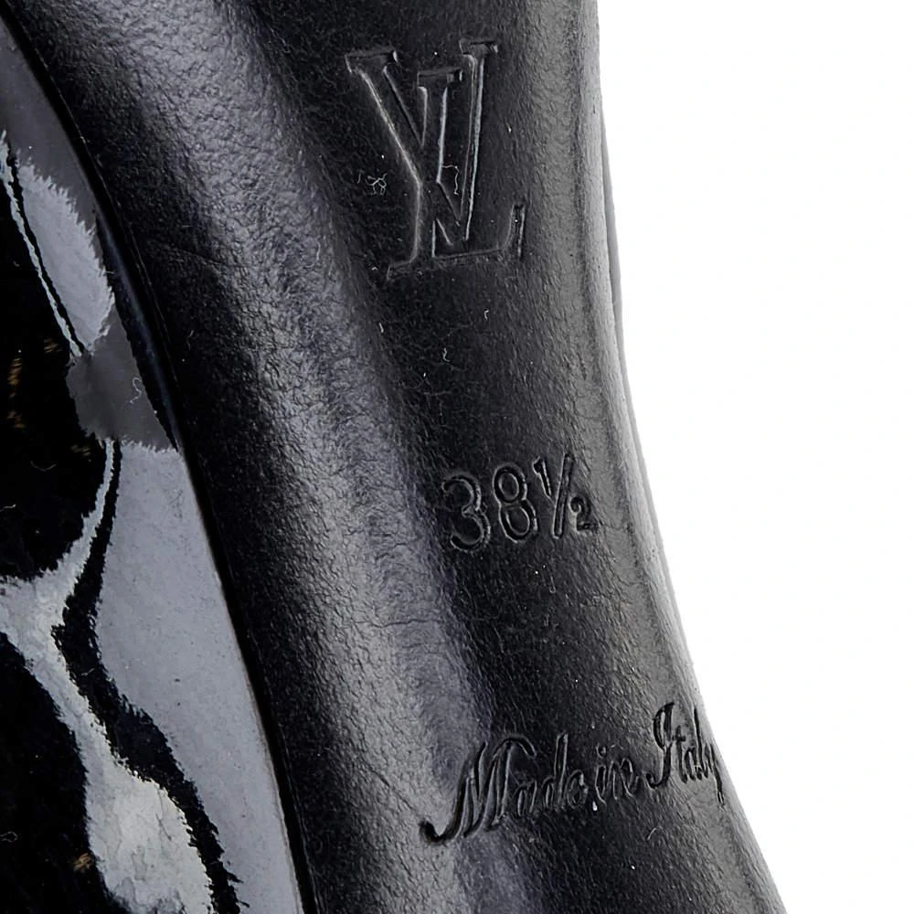 Louis Vuitton Black Patent Leather Oh Really! Peep Toe Pumps Size 38.5 商品