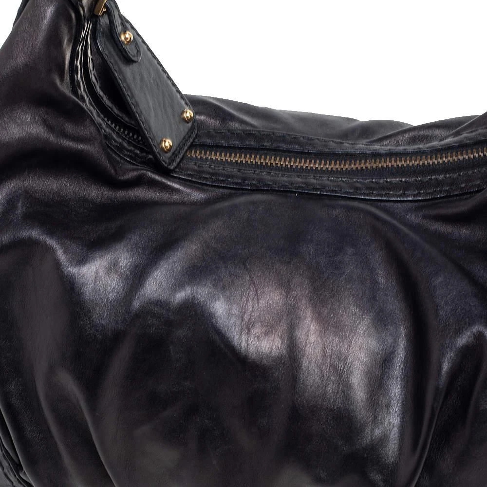 商品[二手商品] Gucci|Gucci Black Leather Creole Hobo,价格¥2653,第5张图片详细描述