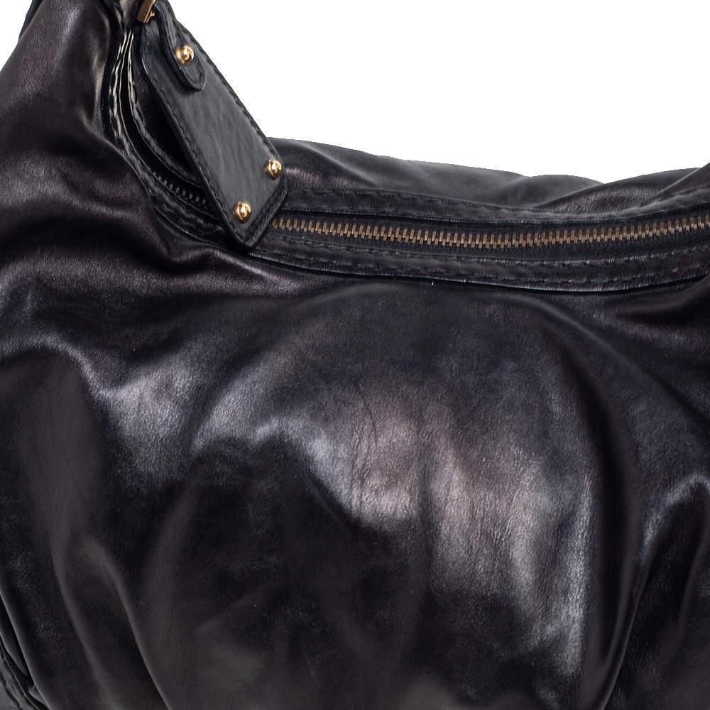 商品[二手商品] Gucci|Gucci Black Leather Creole Hobo,价格¥2560,第7张图片详细描述