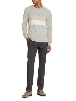 Colorblocked Rib Knit Cotton Sweater商品第3张图片规格展示