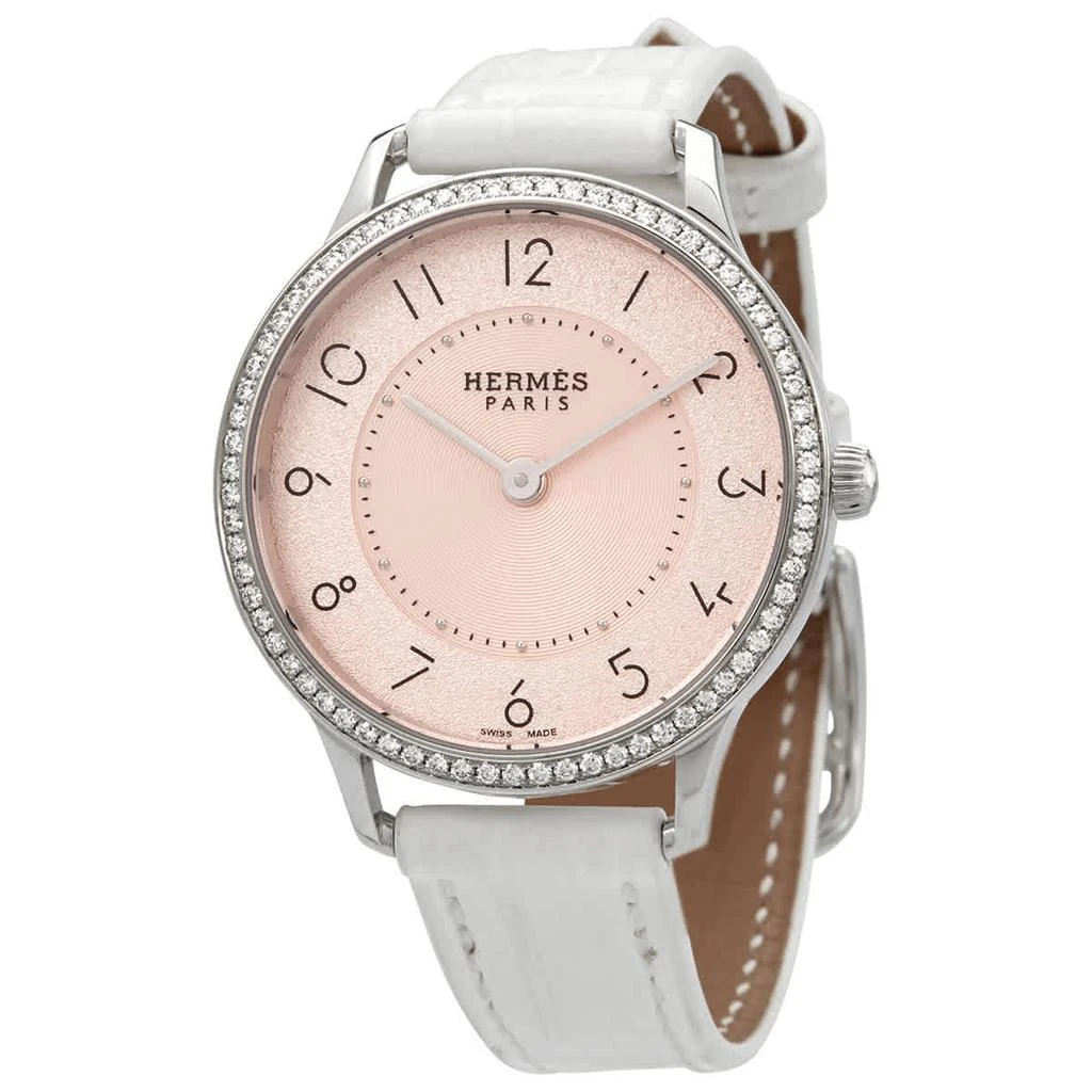 商品Hermes|Hermes Slim D'Hermes Quartz Diamond Ladies Watch 044610WW00,价格¥32868,第1张图片