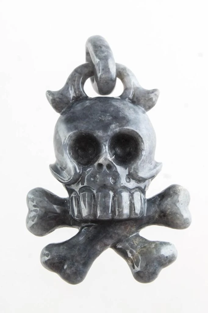 商品[二手商品] Designer|Womens Blue Jade Skull Crossbones Medium Pendant,价格¥1613,第1张图片