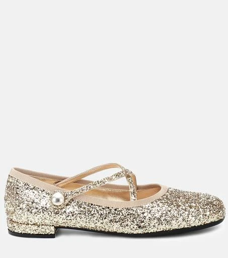 商品Miu Miu|Glitter ballet flats,价格¥4109,第5张图片详细描述