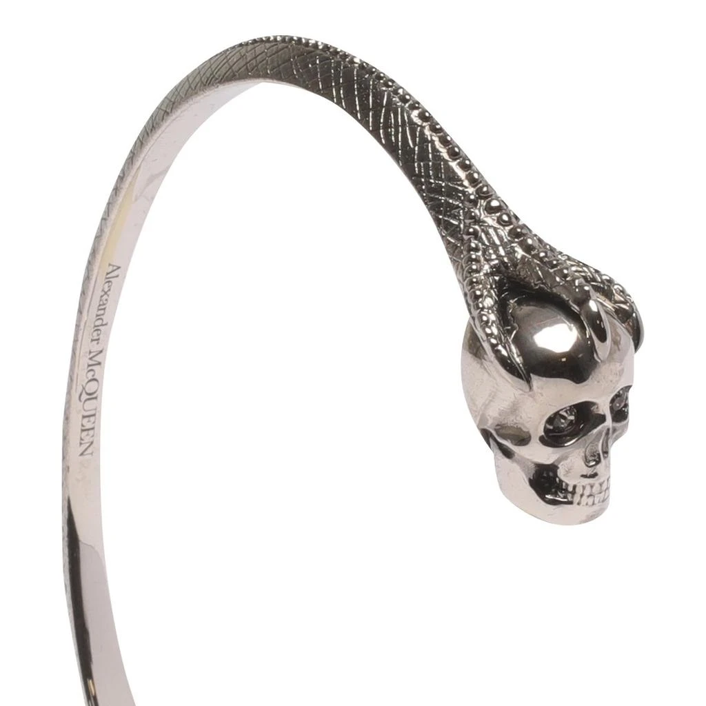 商品Alexander McQueen|Alexander McQueen Twin Skull Embellished Cuff Bracelet,价格¥1524,第3张图片详细描述