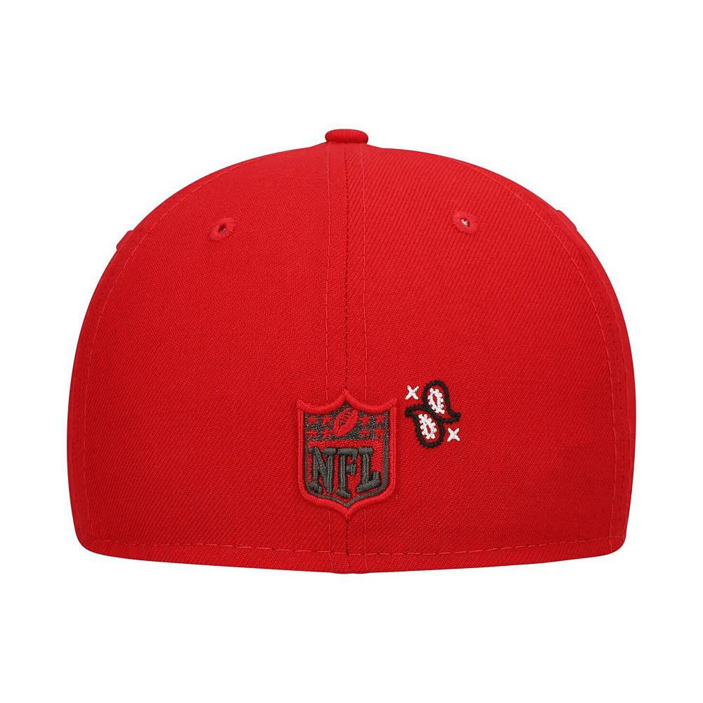 Men's Red Tampa Bay Buccaneers Bandana 59Fifty Fitted Hat商品第4张图片规格展示