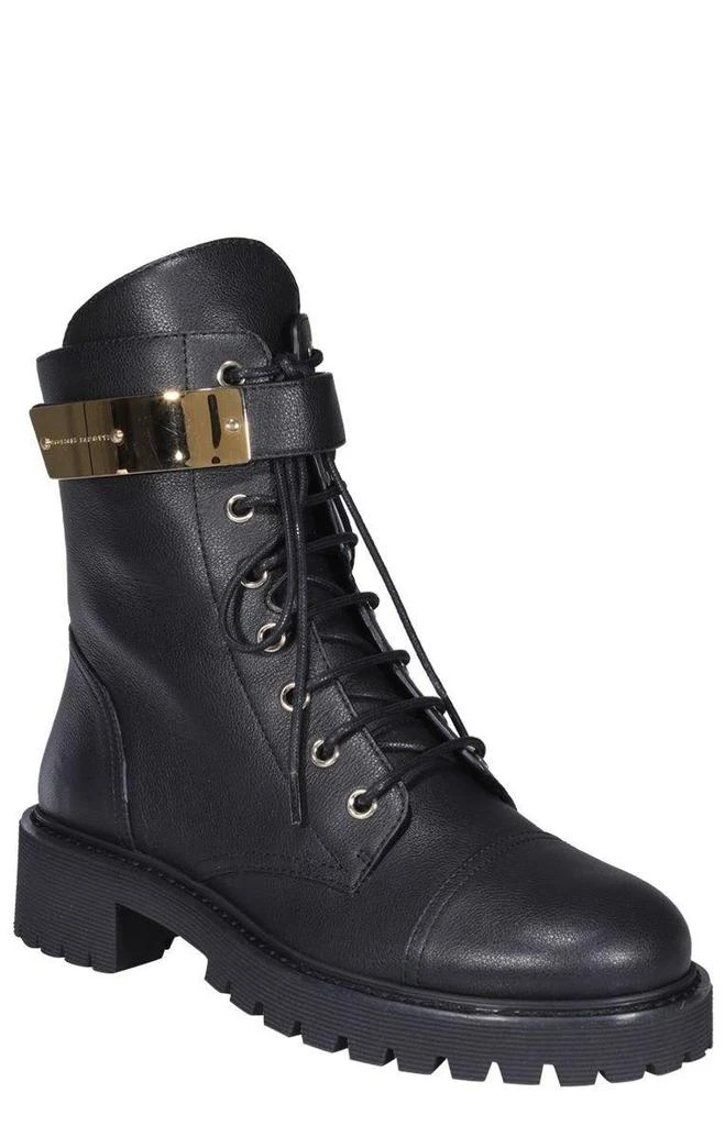 商品Giuseppe Zanotti|Giuseppe Zanotti Logo Detailed Lace-up Boots,价格¥4125,第2张图片详细描述