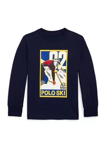 商品Ralph Lauren|Lauren Childrenswear Boys 4 7 Polo Ski Cotton Long Sleeve Graphic T Shirt,价格¥210,第1张图片