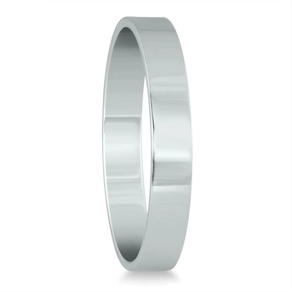 商品SSELECTS|3Mm Flat Comfort Fit Wedding Band In 14K White Gold,价格¥2676,第2张图片详细描述