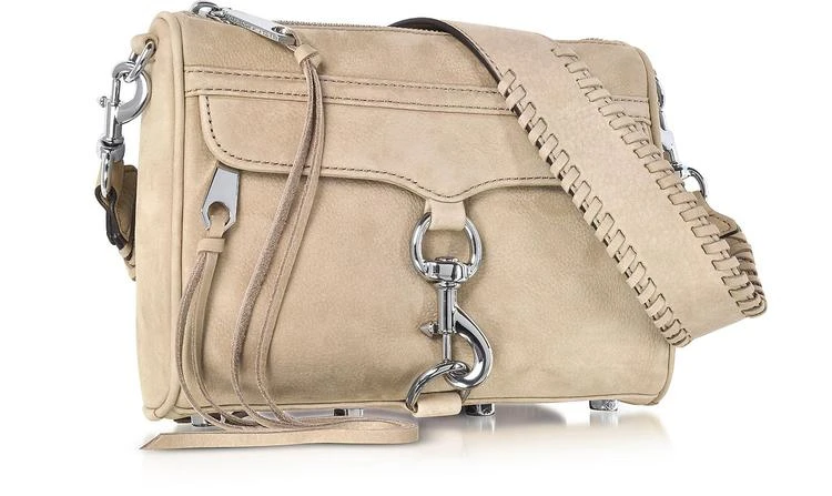 商品Rebecca Minkoff|迷你 M.A.C. 砂岩色正绒面革斜挎包配吉他带,价格¥1098,第2张图片详细描述