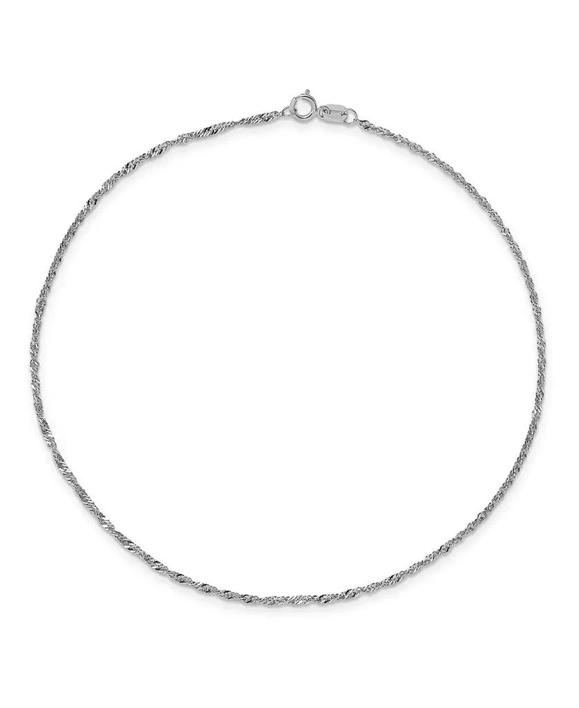 商品Macy's|Singapore Chain Anklet in 14k White Gold,价格¥1346,第1张图片