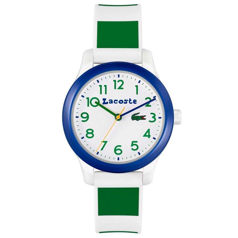 Kids' 12.12 White & Green Silicone Strap Watch 32mm商品第1张图片规格展示
