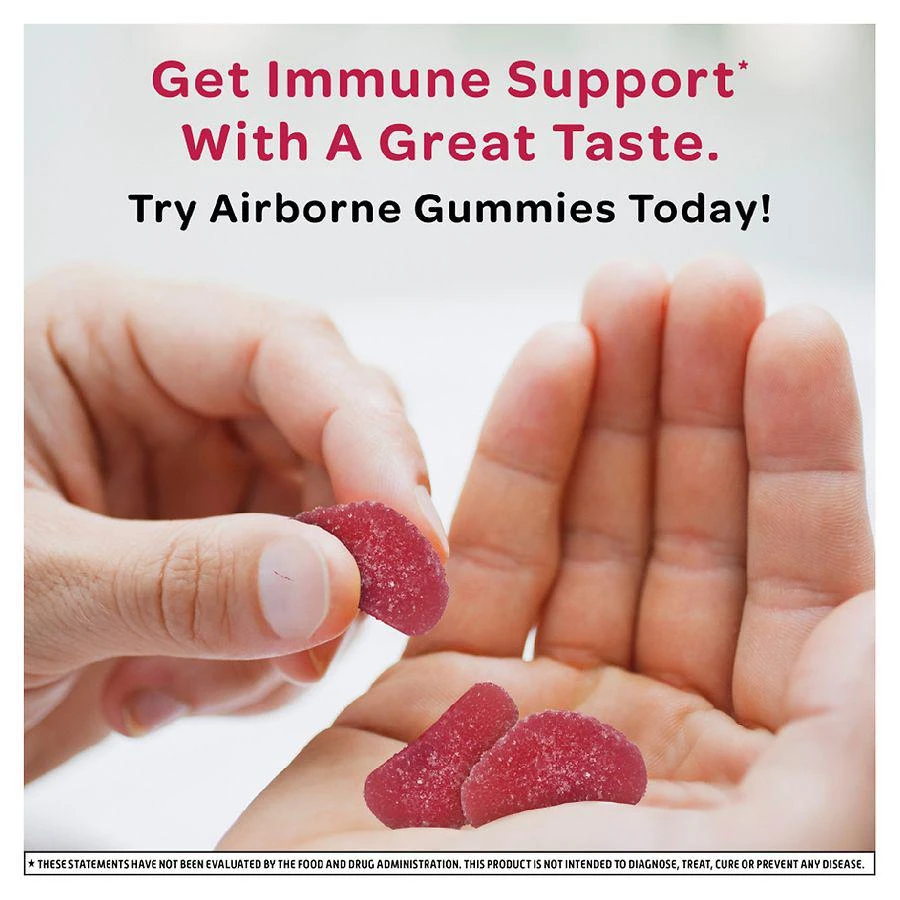 商品Airborne|Vitamin C, E, Zinc, Minerals & Herbs Immune Support Supplement Gummies Blueberry Pomegranate, 63 ct.,价格¥150,第5张图片详细描述