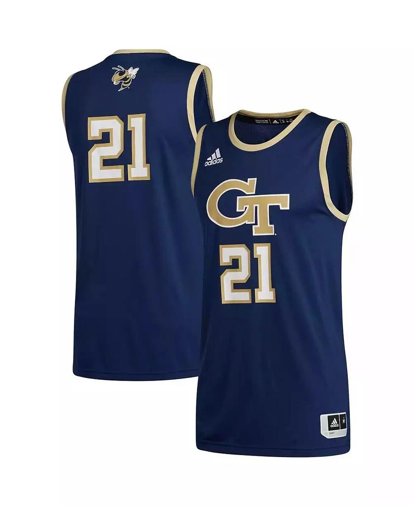 商品Adidas|Men's Number 21 Navy Georgia Tech Yellow Jackets Swingman Basketball Jersey,价格¥546,第1张图片